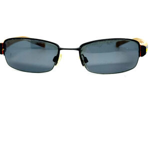 Nike 8074‎ 005 Black Yellow Half Rim Eyeglasses Frames 48-18 135 Designer H17472